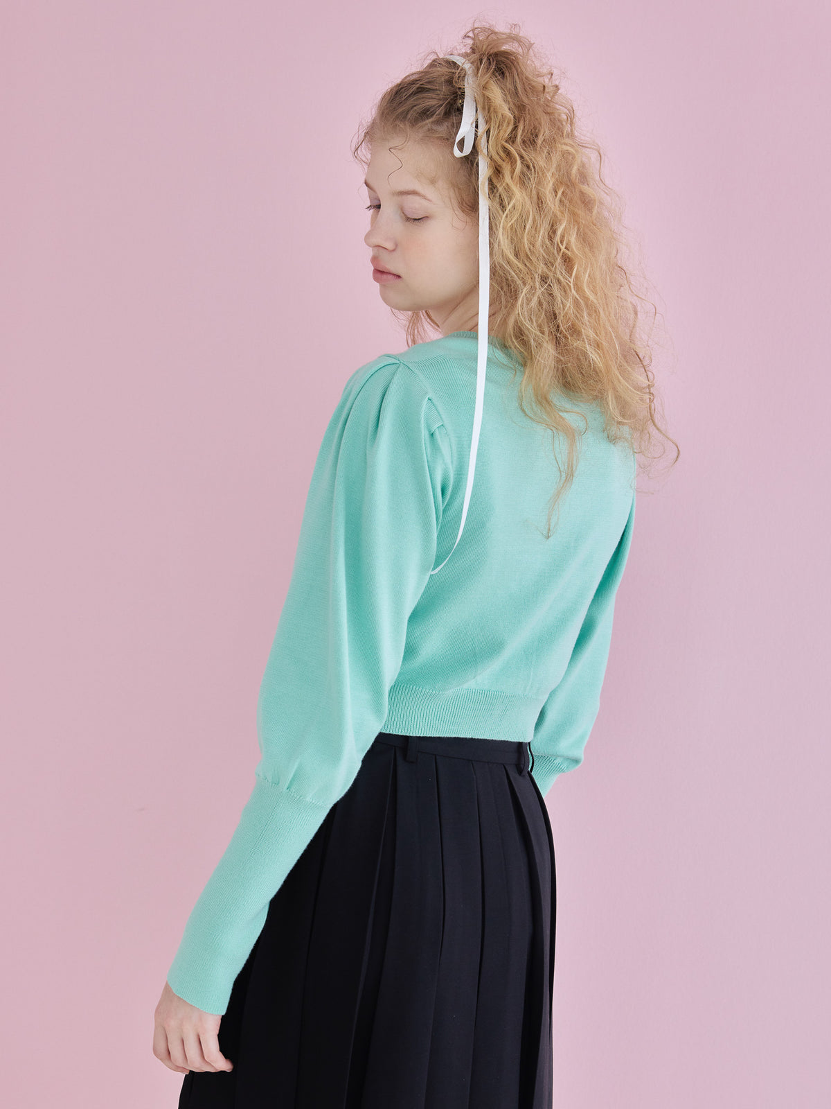 Lace lined cardigan グリーン size:M model:173cm Olesia