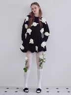 Many rose sweat balloon skirt ブラック size:M model:173cm ALINA