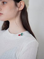 Rose embroidery eyelet short top ホワイト size:M model:170cm ALICE