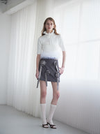 Hem tulle rib knit ホワイト size:M model:174cm LERA