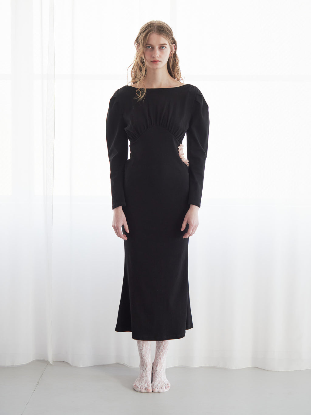 I miss you heart cut dress ブラック