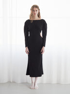 I miss you heart cut dress ブラック