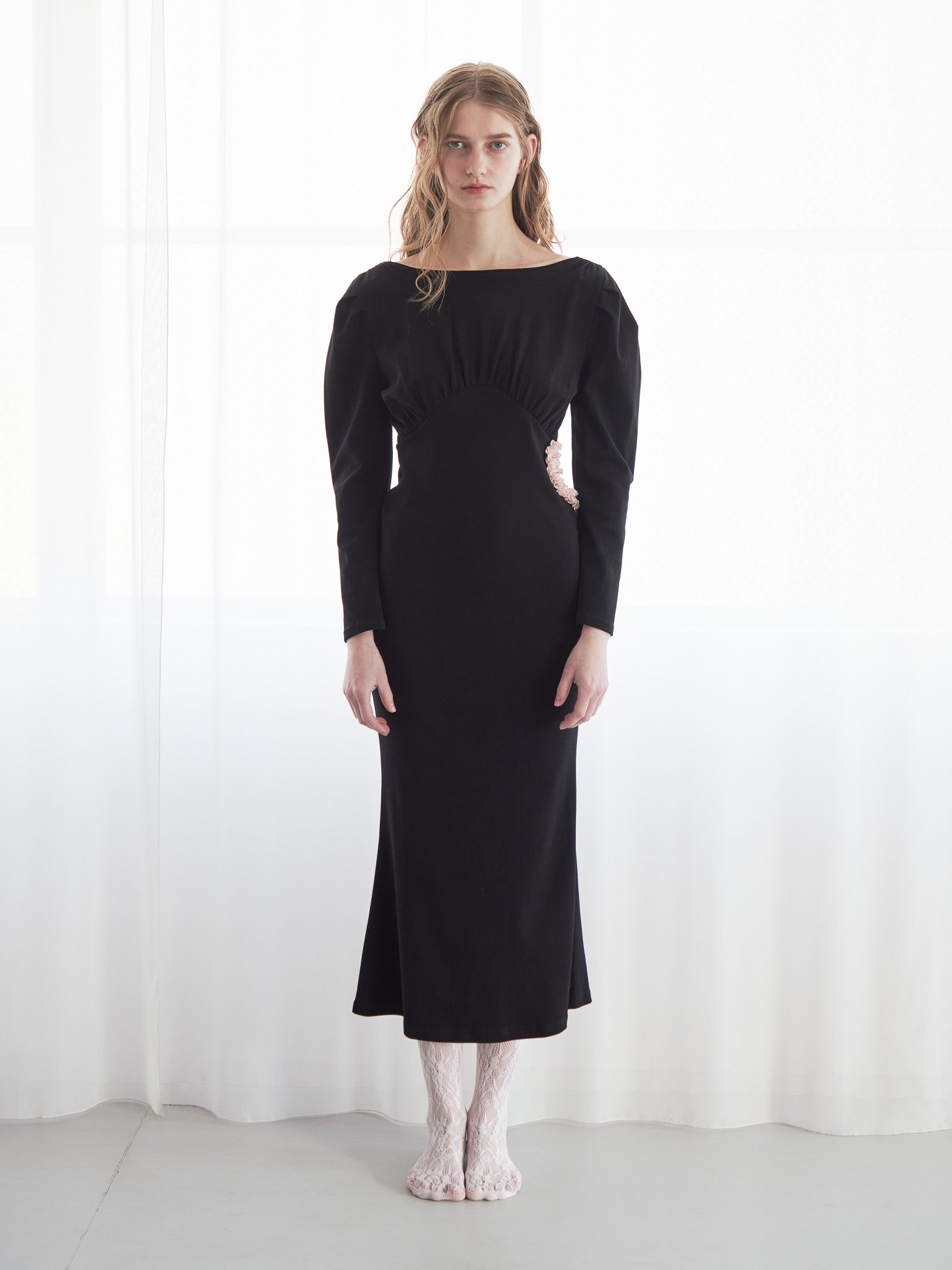 I miss you heart cut dress ブラック