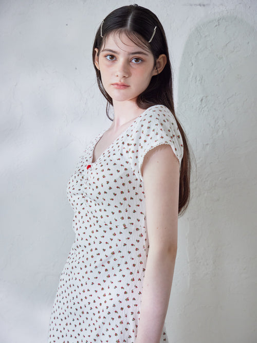 Back open print cut dress ホワイト size:M model:170cm ALICE