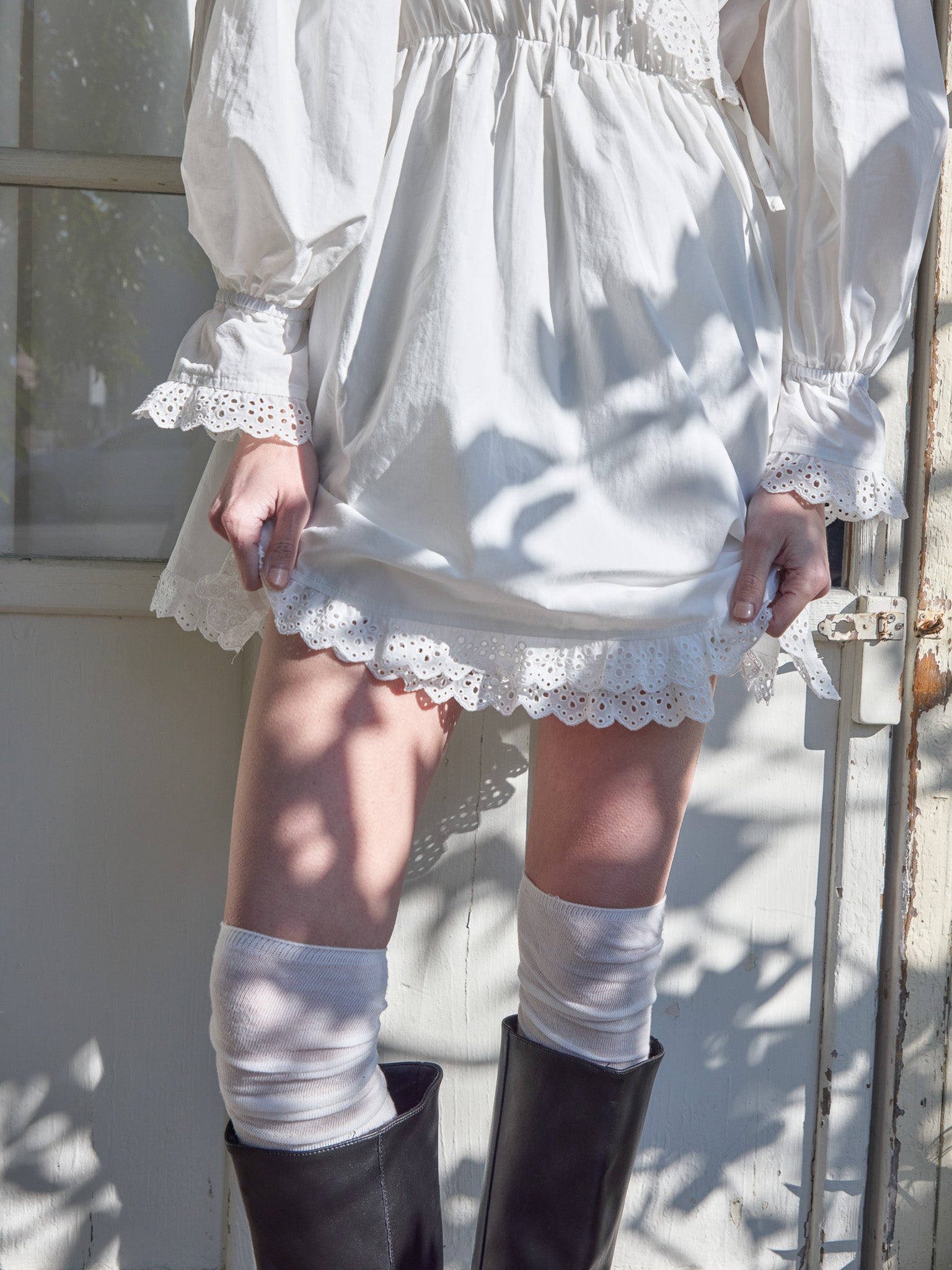 French letter collar wrap mini dress ホワイト size:M model:174cm KATERYNA