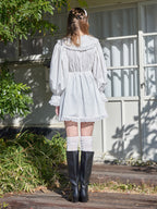 French letter collar wrap mini dress ホワイト size:M model:174cm KATERYNA