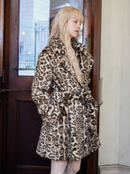 Fur coat レオパード size:M model:163cm MINAMI