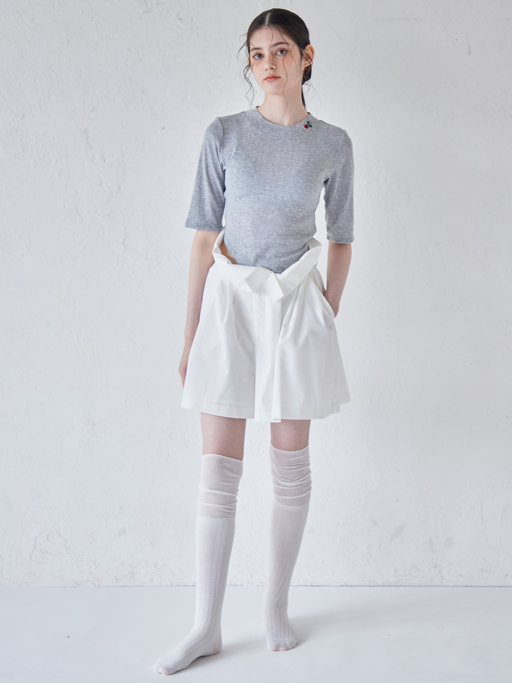 High waist volume short pants ホワイト size:M model:170cm ALICE