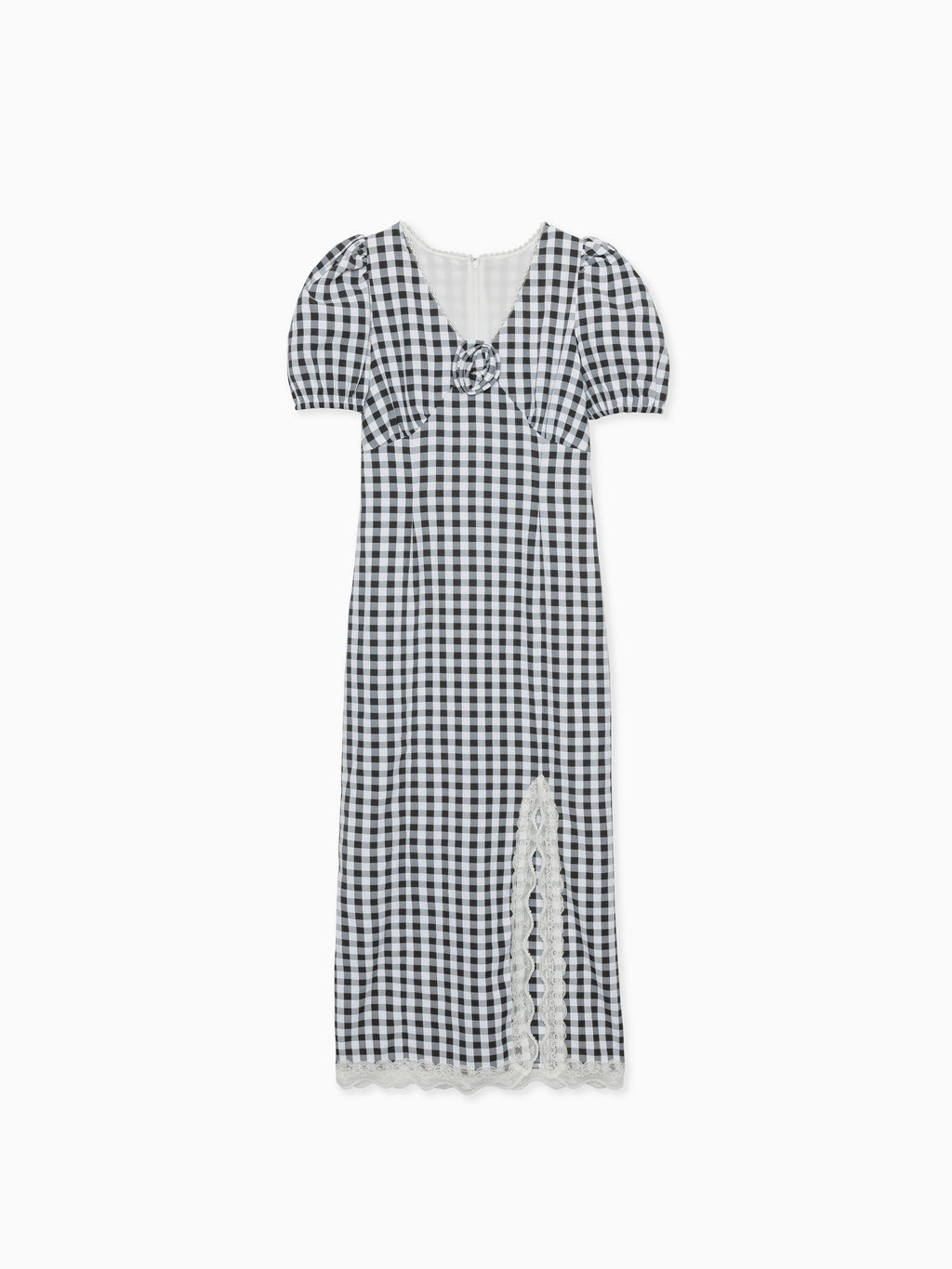 Rose gingham dress ブラック