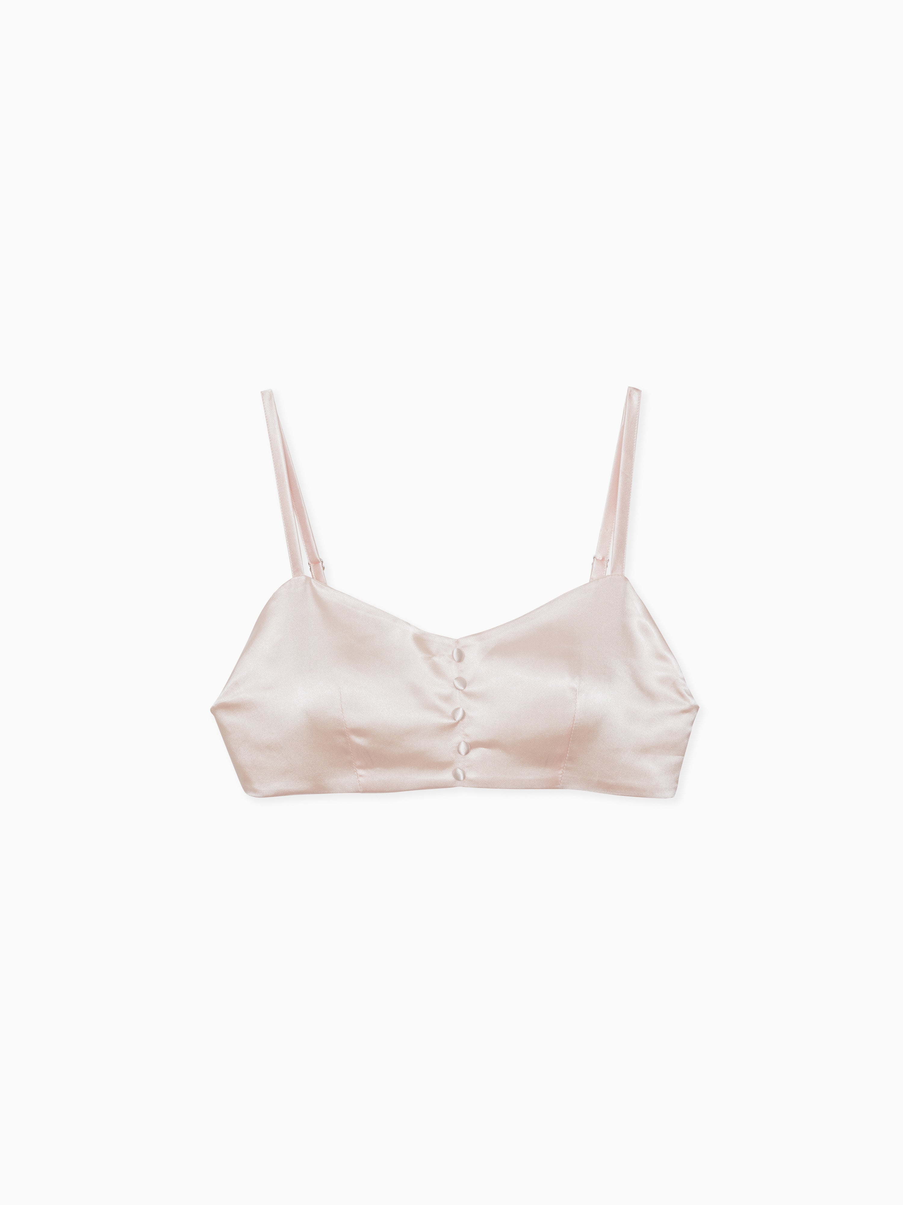 Satin bra top ピンク