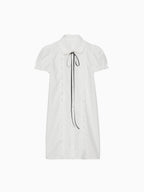 Pintuck mini shirt dress ホワイト