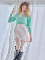 Many ribbon satin mini dress ピンク size:M model:173cm Olesia