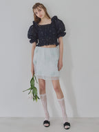 Rose tulle mini skirt ミント size:M model:175cm MARTA
