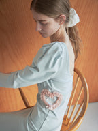 I miss you heart cut dress ミント