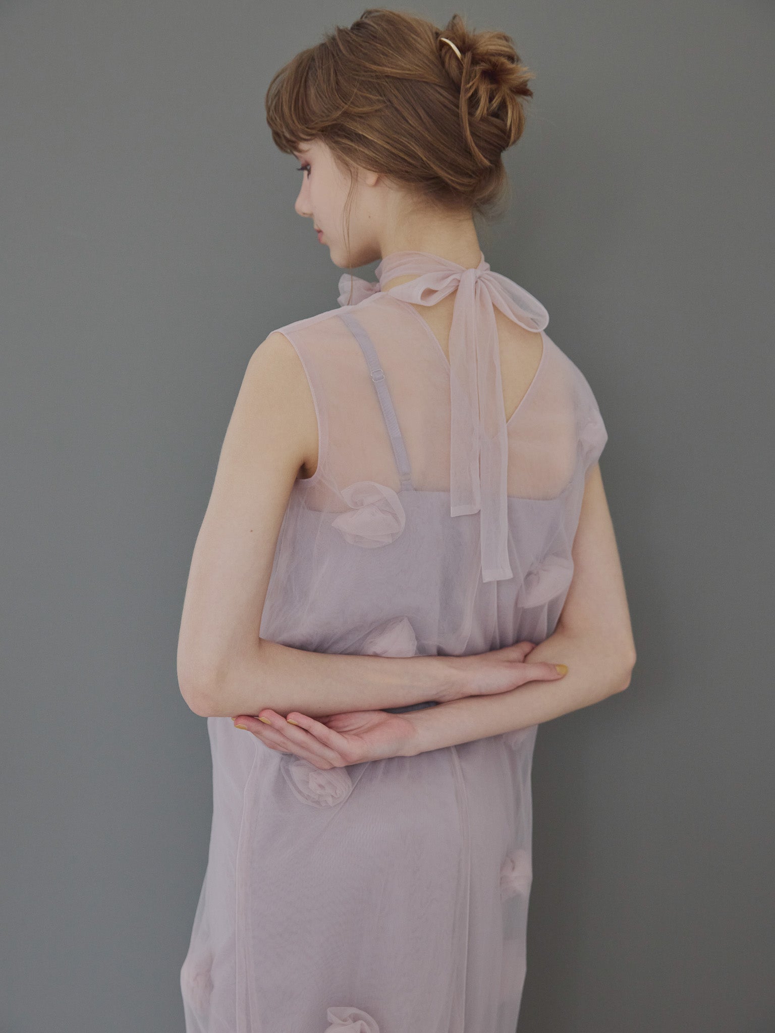 Rose tulle dress ピンク size:M model:175cm MARTA