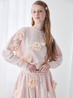Many rose sweat top ピンク size:M model:173cm ALINA