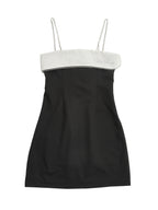 Rhinestone mini dress ブラック