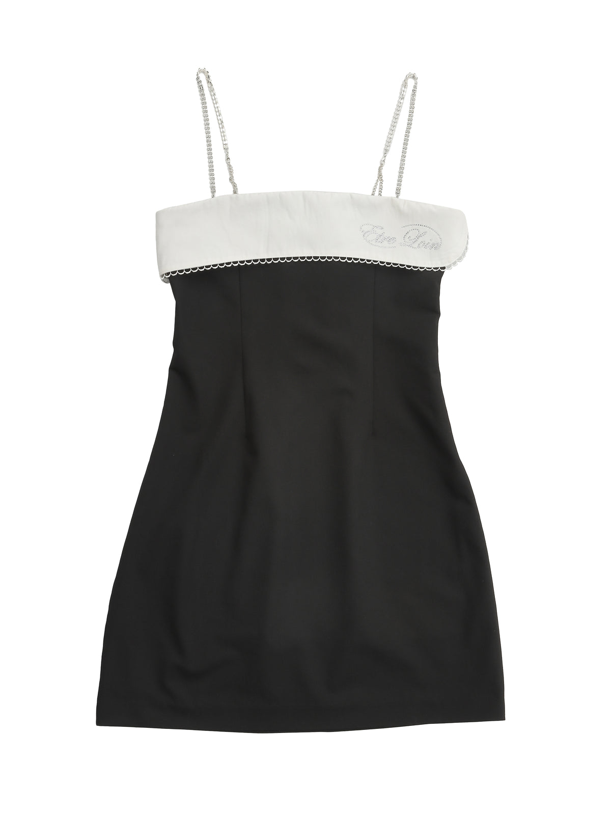 Rhinestone mini dress ブラック