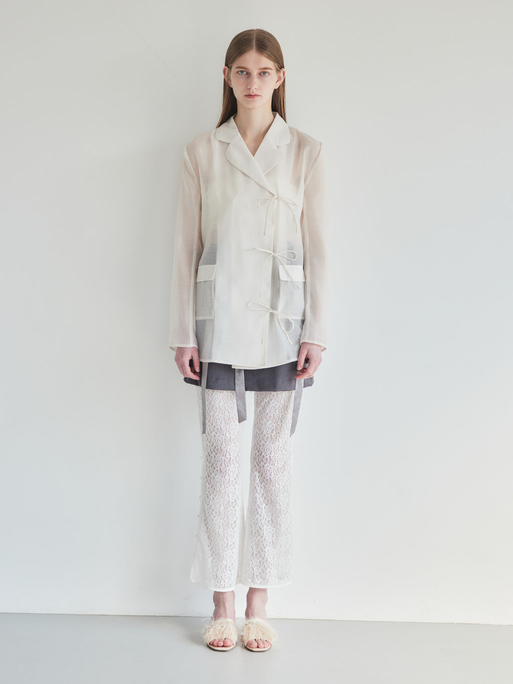 Heart trimming lace pants ホワイト size:M model:174cm LERA