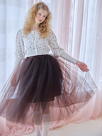 Volume tulle skirt tank dress ブラウン size:M model:173cm Olesia