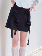 Rose mini skirt ブラック size:M model:174cm KATERYNA