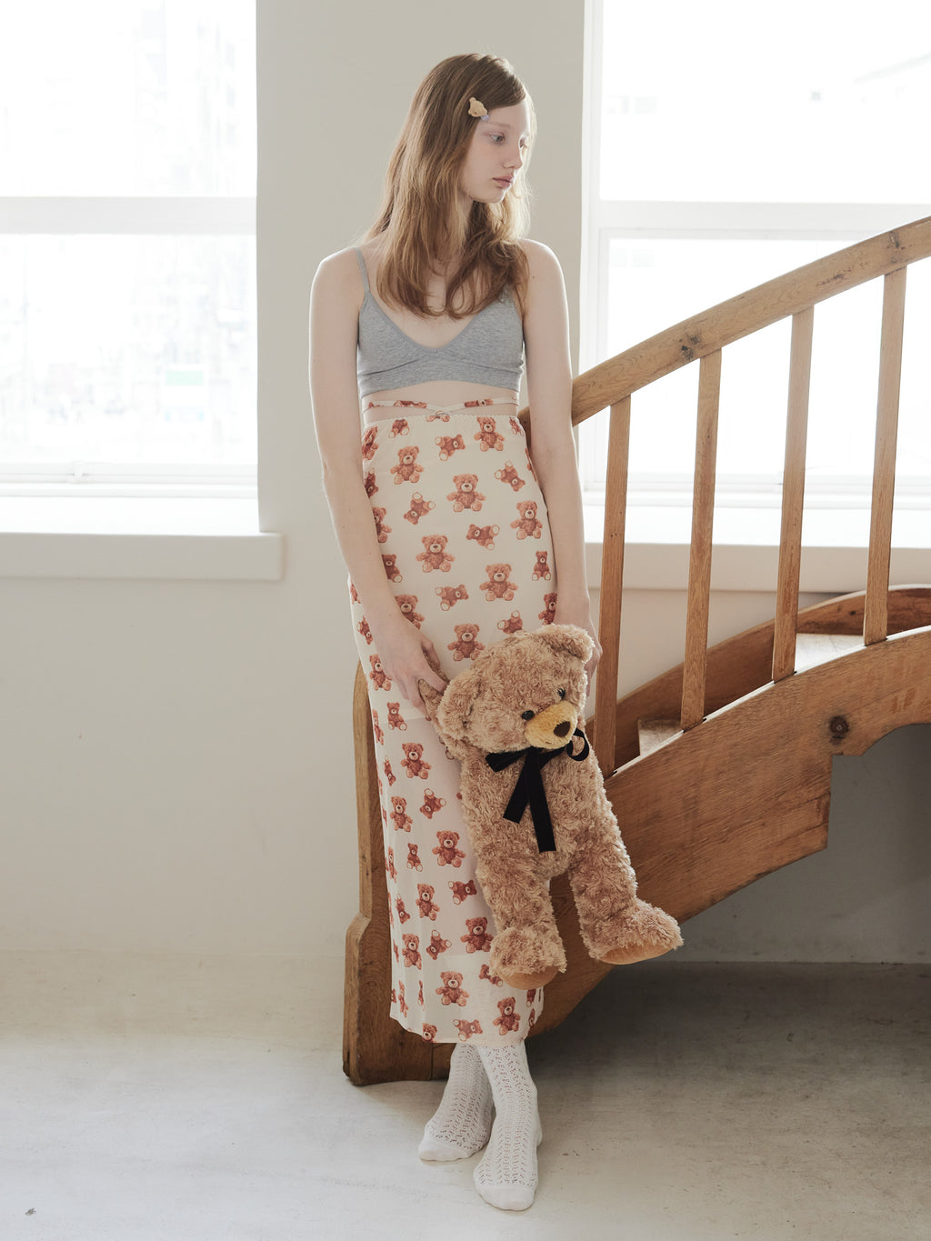 Teddy bear tulle skirt アイボリー size:M model:173cm DASHA.G