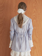 Ribbon sheer jacket グレー size:M model:174cm LERA