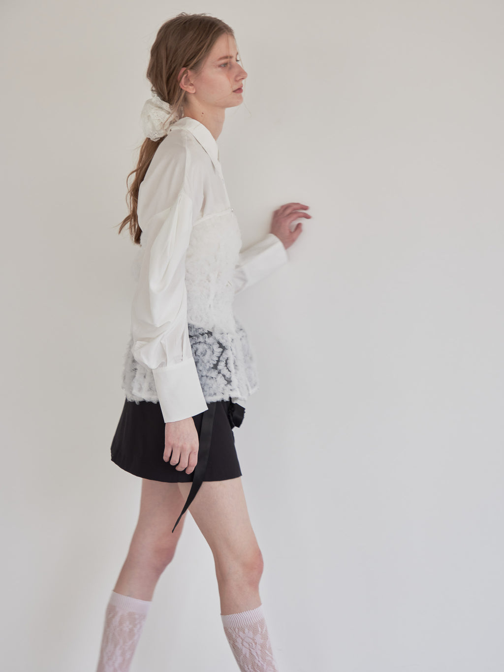 Tulle bare top & shirt set ホワイト size:M model:174cm LERA