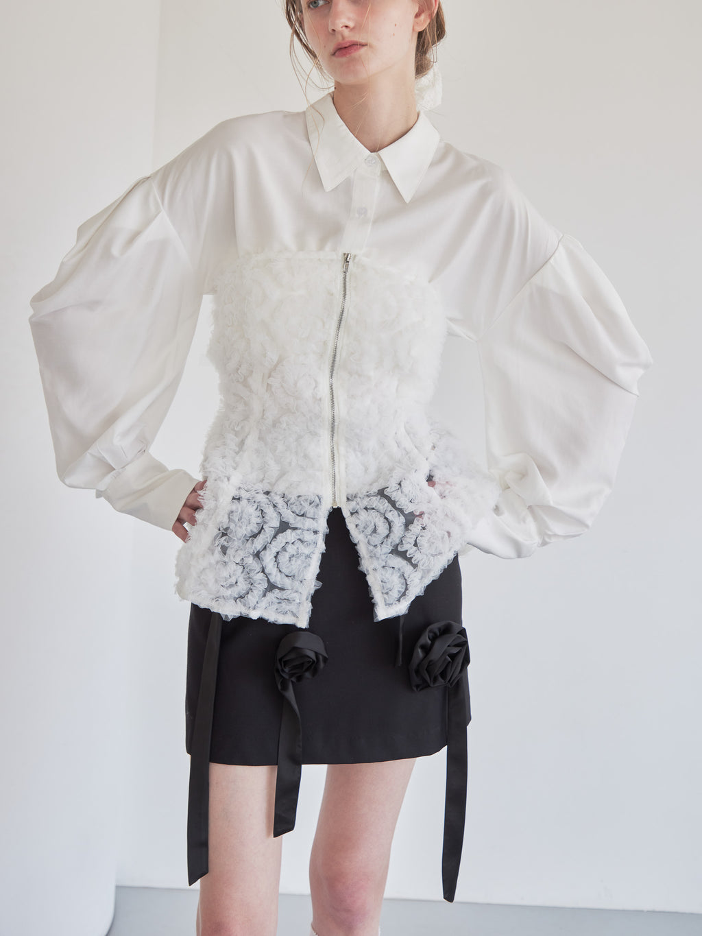 Rose mini skirt ブラック size:M model:174cm LERA