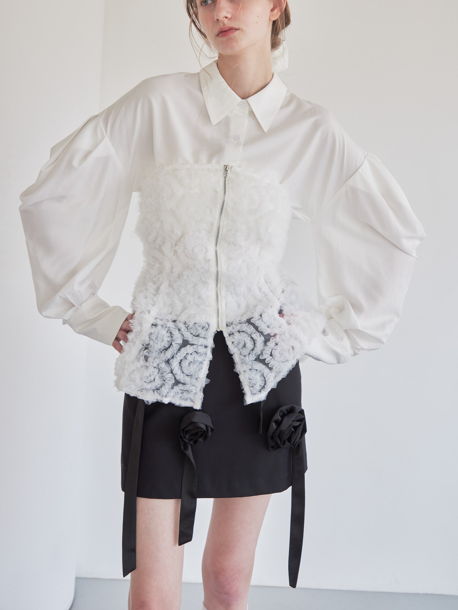 Rose mini skirt ブラック size:M model:174cm LERA
