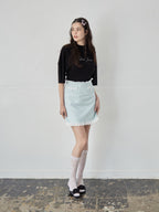 Lace trimming mini skirt ミント size:M model:172cm GINEVRA