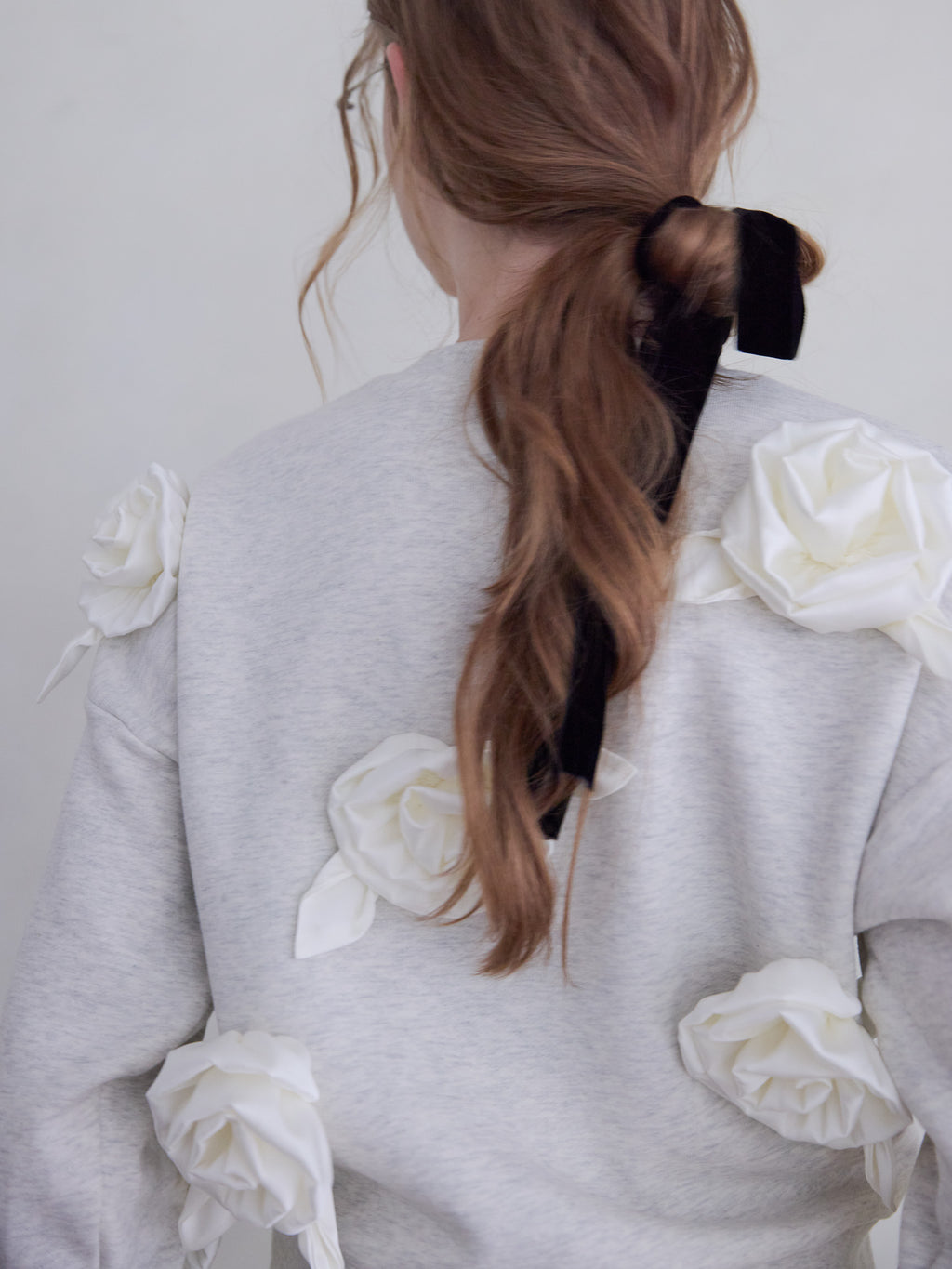 Many rose sweat top グレー size:M model:173cm ALINA