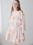 Many rose sweat balloon skirt ピンク size:M model:173cm ALINA