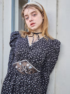Tulip embroidered dress ブラック size:M model:174cm KATERYNA