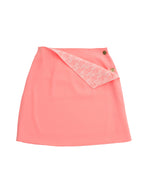 Lace lined mini skirt ピンク