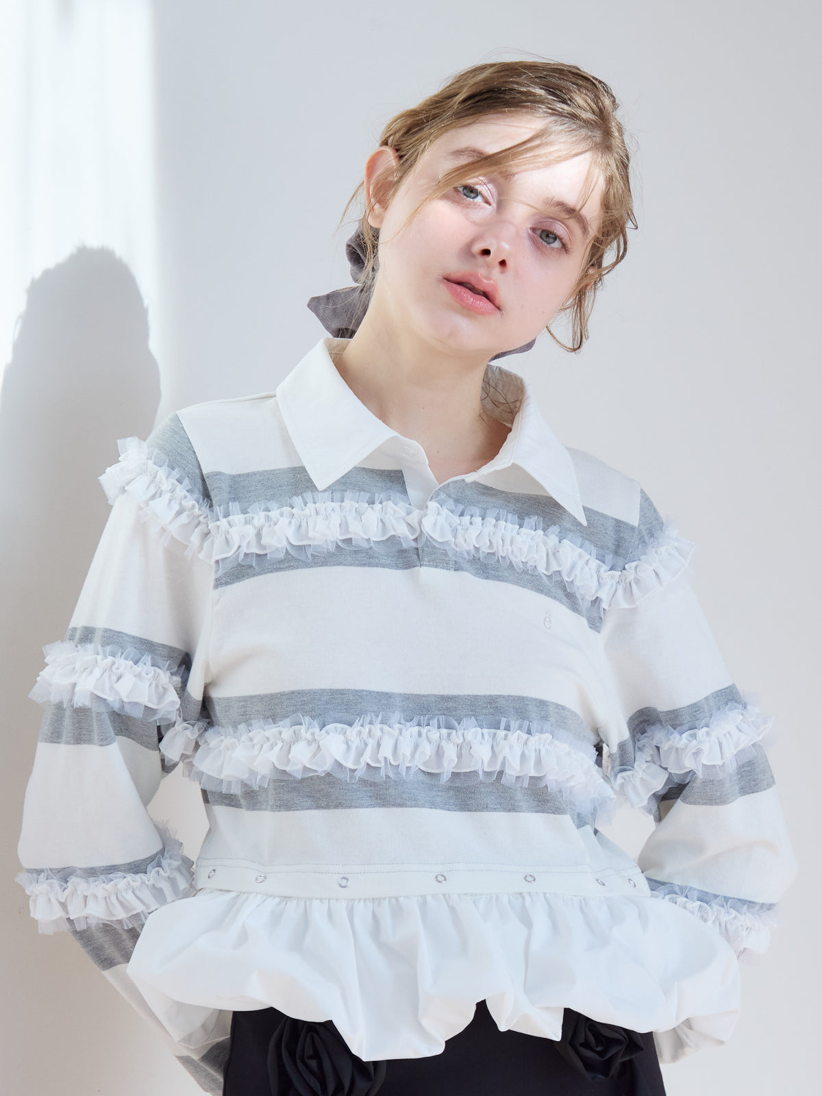 Balloon hem rugby shirt