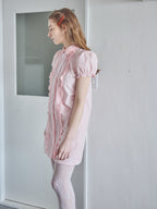 Pintuck mini shirt dress ピンク size:M model:171cm ANIUTA