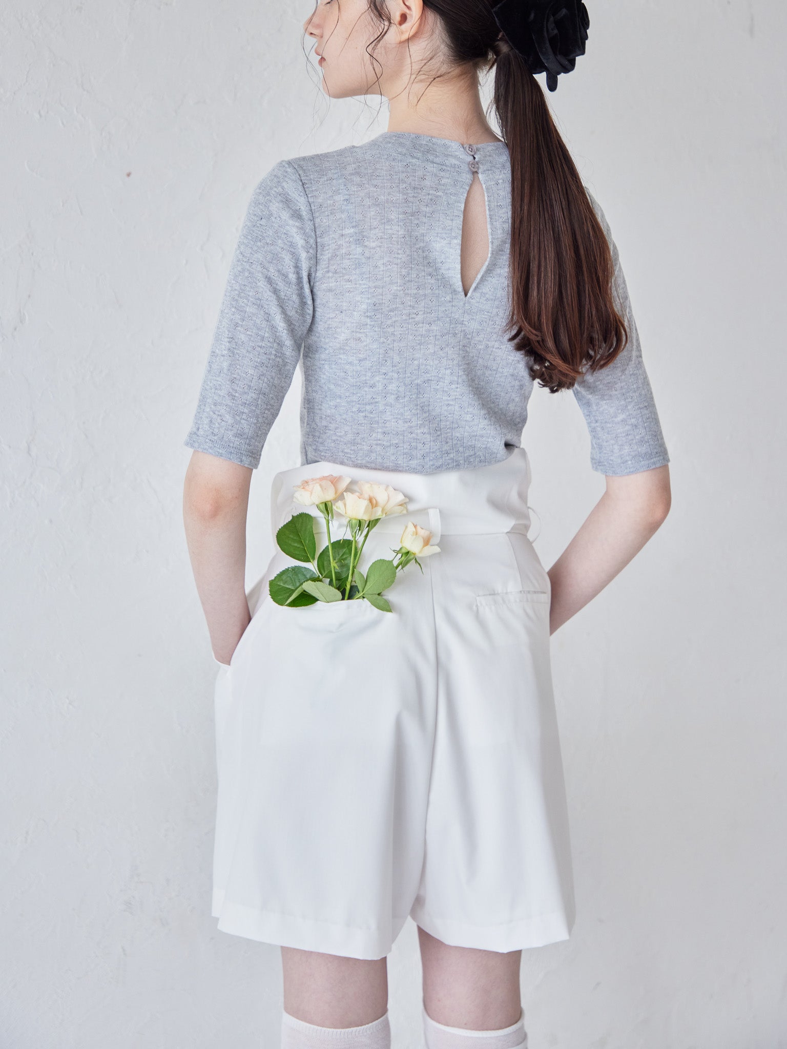 High waist volume short pants ホワイト size:M model:170cm ALICE