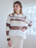 Balloon hem rugby shirt モカ size:M model:174cm KATERYNA