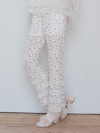 Frill tulle print pants アイボリー size:M model:174cm KATERYNA
