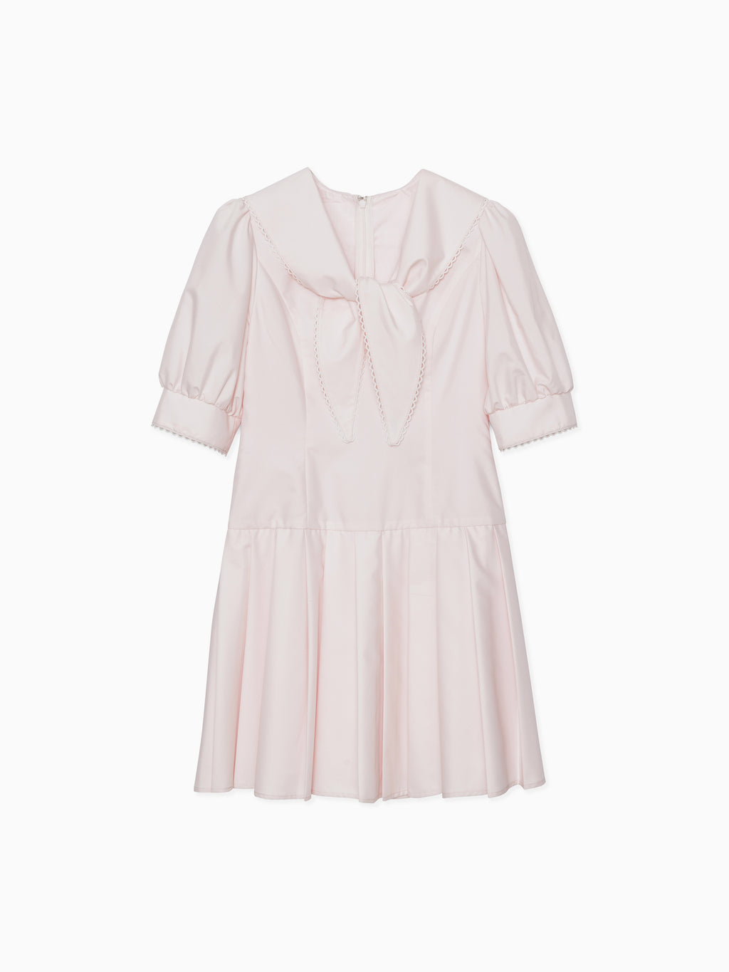 Low waist pleated mini dress ピンク
