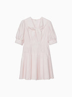 Low waist pleated mini dress ピンク