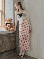 Teddy bear tulle skirt ピンク size:M model:173cm DASHA.G