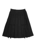 Ribbon slit pleated skirt ブラック