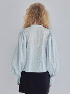 Many ribbon volume sleeve blouse ブルー size:M model:173cm Olesia