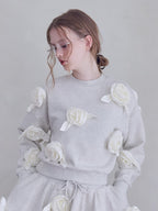 Many rose sweat top グレー size:M model:173cm ALINA