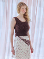 Back open shaggy knit tank top ブラウン size:M model:173cm Olesia