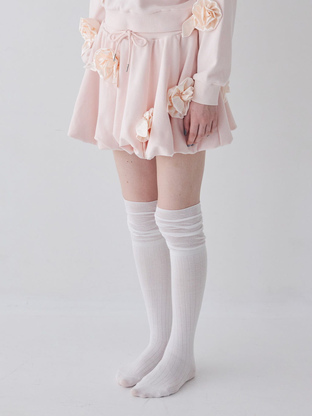 Many rose sweat balloon skirt ピンク size:M model:173cm ALINA