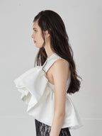 Voluminous frill knit top ホワイト size:M model:172cm GINEVRA