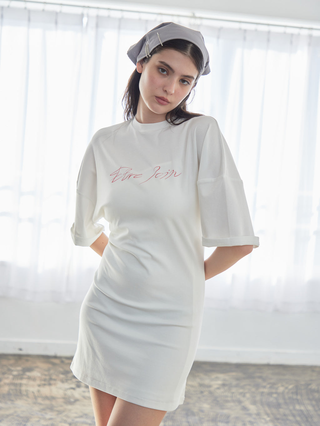 Logo T-shirt dress ホワイト size:M model:172cm GINEVRA